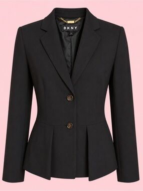 DKNY Black Tailored Peplum Suit Jacket NWOT